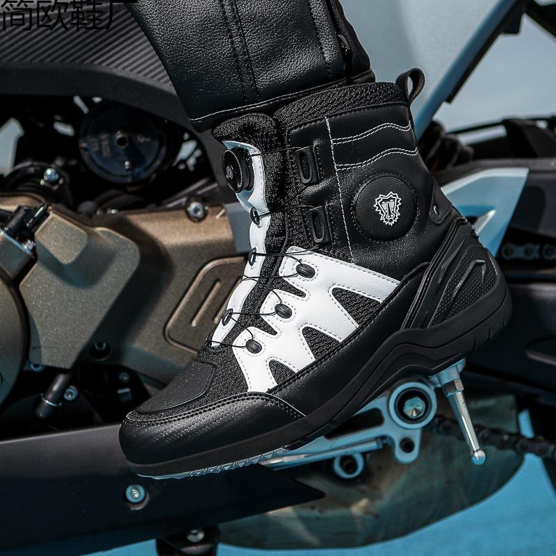 New Vintage High Top Motorcycle Shoes Men's Anti-fall Motorcycle Shoes Cycling Shoes Four Seasons