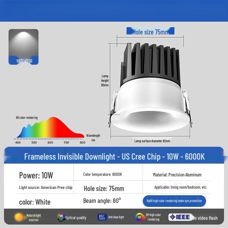 UOSU 10W Anti-Glare Recessed Spotlight