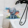 Cartoon Baby Elephant Splashing Water Wall Sticker for Bathroom Home Decor Self-Adhesive Removable Decal