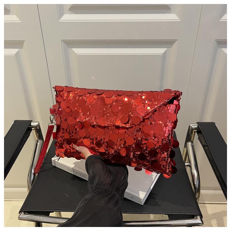 

2025 Handmade Chic Sequin Texture Bag - Japanese & Korean Style Single Shoulder Envelope