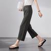 SOFSIL Women's High-Waist Linen Blend Loose Cropped Trousers