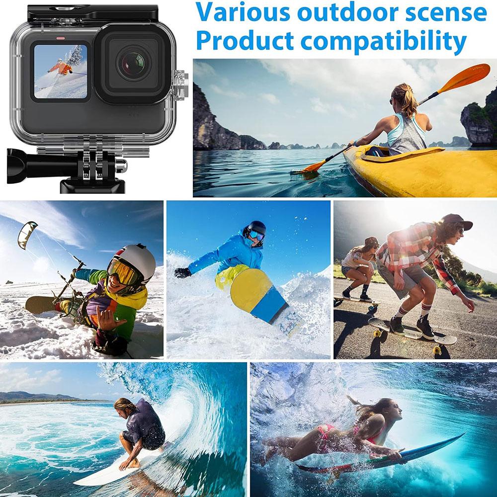 For GoPro Hero 12 11 10 9 Undervanns Vanntett Husdeksel Dykking Beskyttelsesdeksel