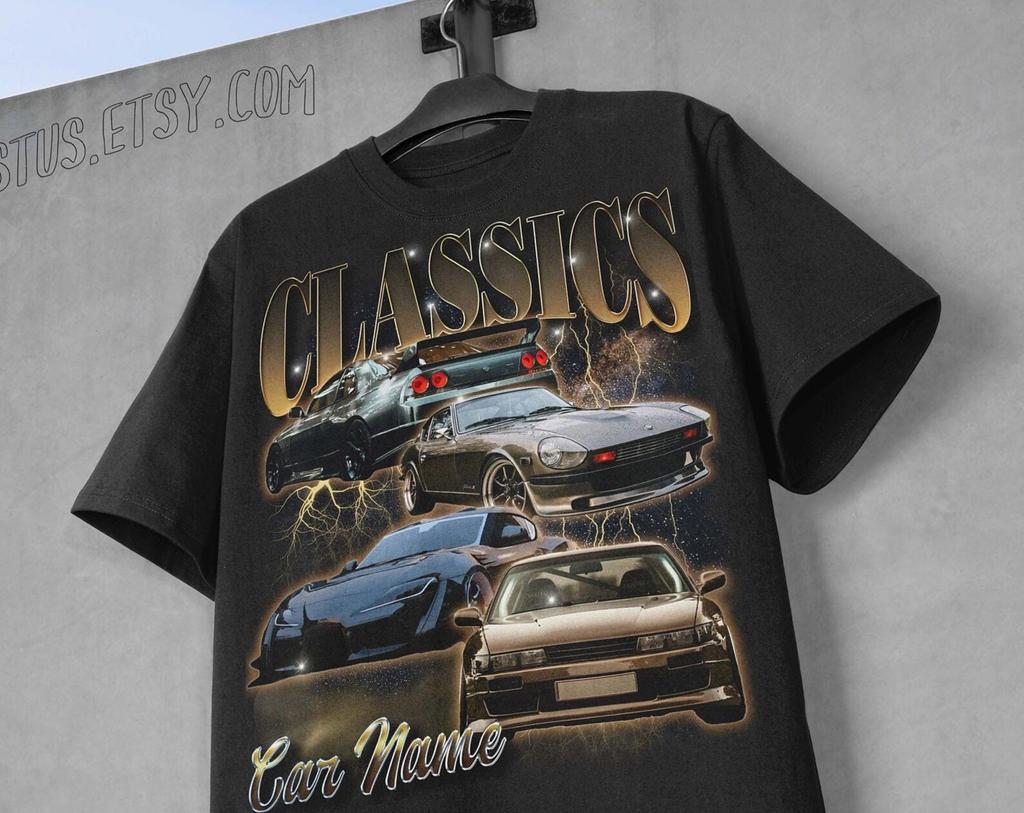 Your Car On Shirt, Retro Custom Car Shirt, Custom Bootleg Rap Tee, Custom Car Photo Vintage T-Shirts, JDM, Car Enthusiast Gift, Gift For Him