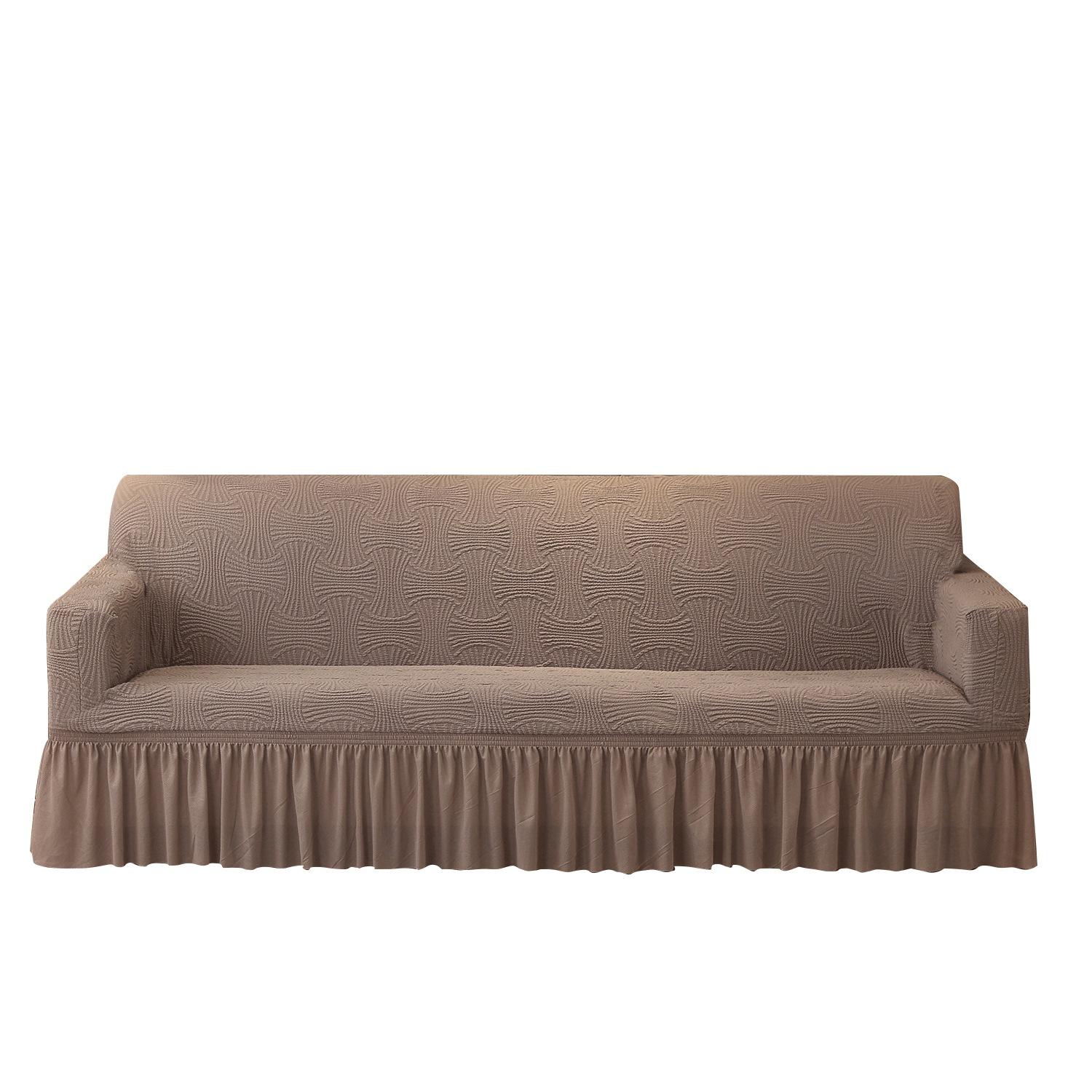 

New Thickened Oati Jacquard Sofa Cover with Lace All Inclusive Elastic Sofa Cover Dust Proof and Anti Fouling Cover Cloth (90-140cm)