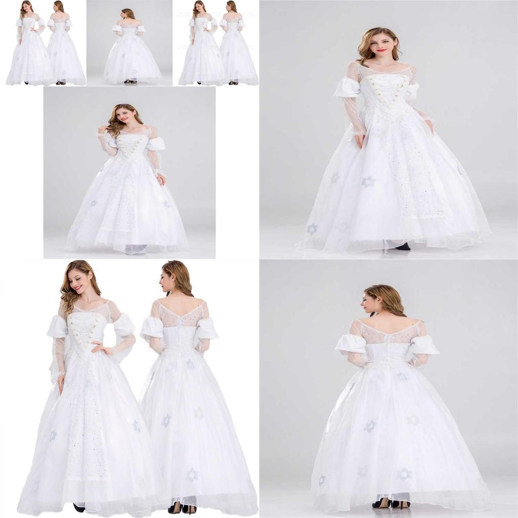 Elegant White Queen Princess Costume For Women With Fantasy Theme And Cosplay Design