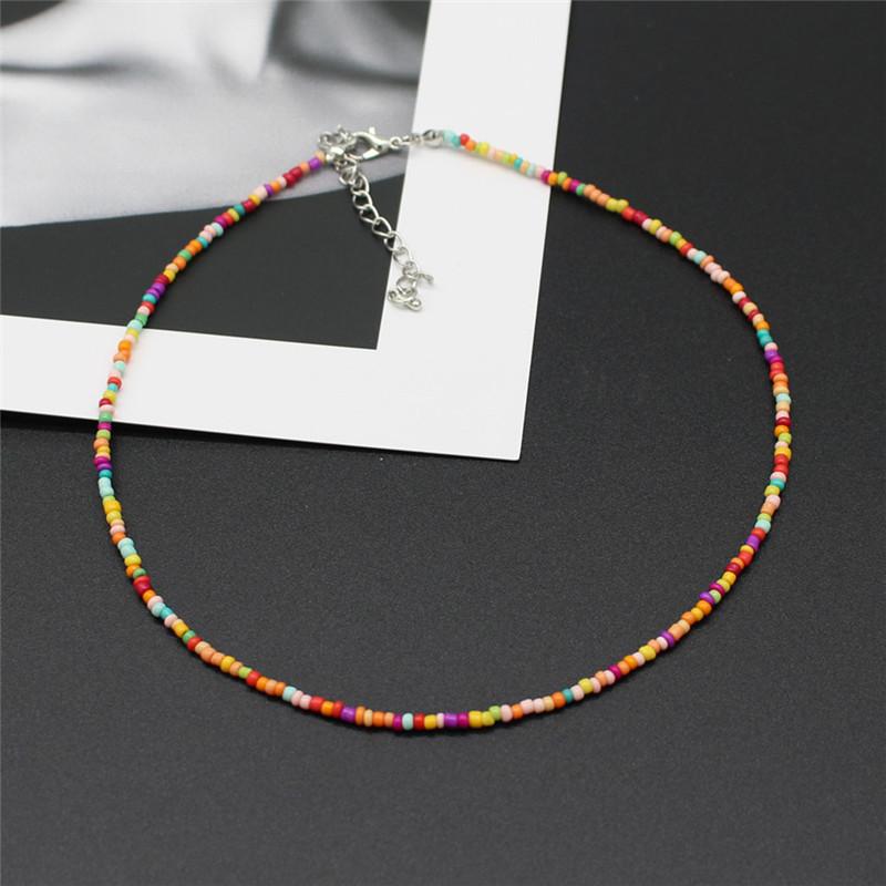 New Korean Sweet Colorful Chokers Collar Boho Seed Beaded Clavicle Necklaces for Women Girls Trendy Jewelry