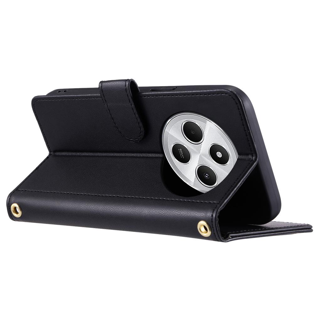 Leather Case for Xiaomi Poco C75 4G/Redmi 14R 5G/14C 4G Wallet Rhombus Grid Phone Cover