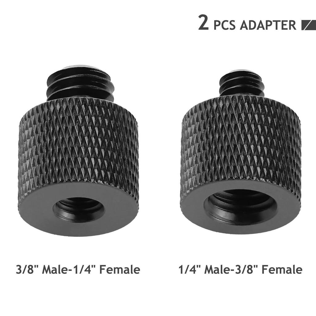 Camera Tripod Adapter (1/4" To 3/8" & 3/8" To 1/4") - For Cameras, Mounts, Monitors
