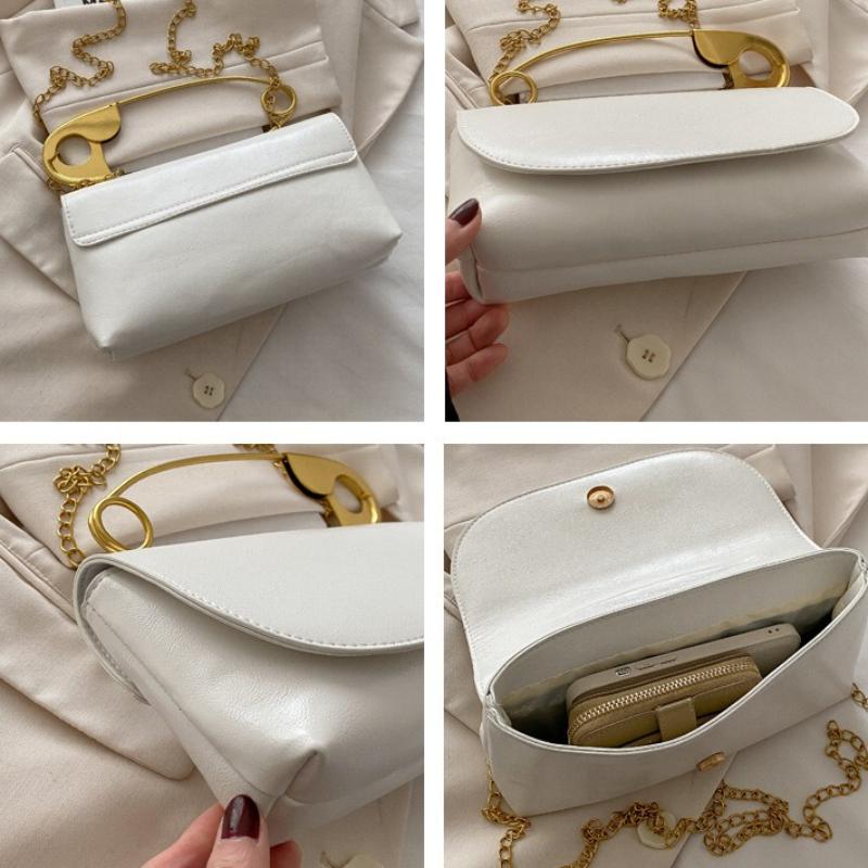 Paper Clip Women's Small Square Bag, Korean Version Simple and Trendy Shoulder Bag, Versatile Crossbody Bags for Daily Commuting