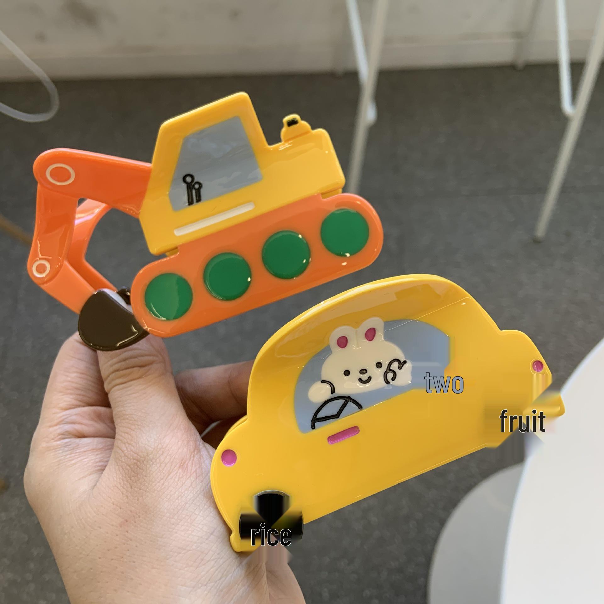 

Large Cute Excavator Acetate Claw Clip: Rabbit Driving Updo Shark Hair Accessory