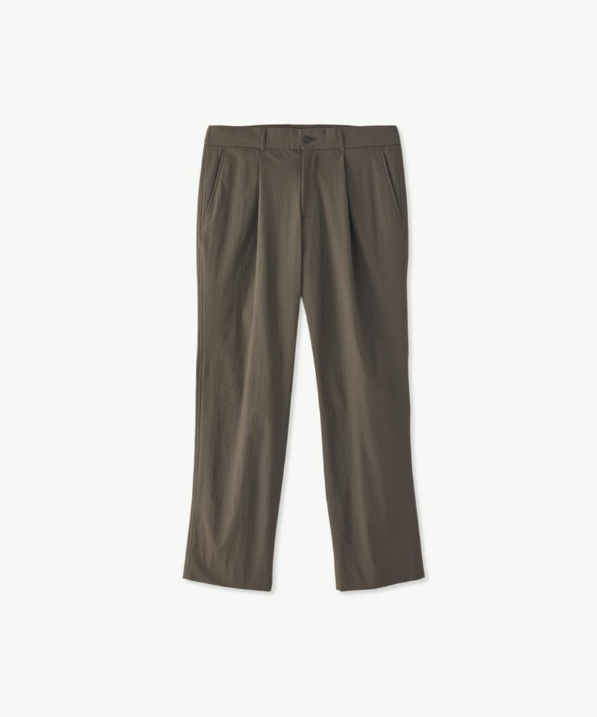 STCO Nylon Stretch One-Pleat Slacks_Khaki (Oversized)_Sepwb72Wsk