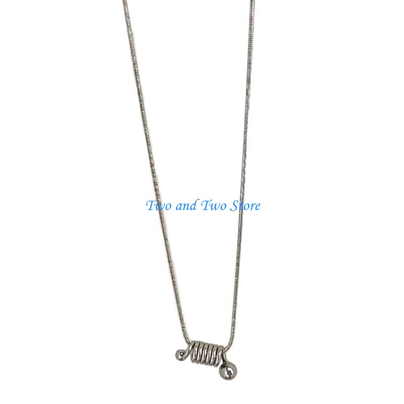 HX6F Fashion Spring Pendant Necklace Adjustable Choker Simple Collar Necklace Party Jewelry Hip Hop Clavicle Chain