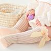 0-2Years Baby Girl Socks with Bow Summer Toddler Baby Cotton Mesh Knee Socks Newborn Infant Non-slip Baby Princess Long Socks