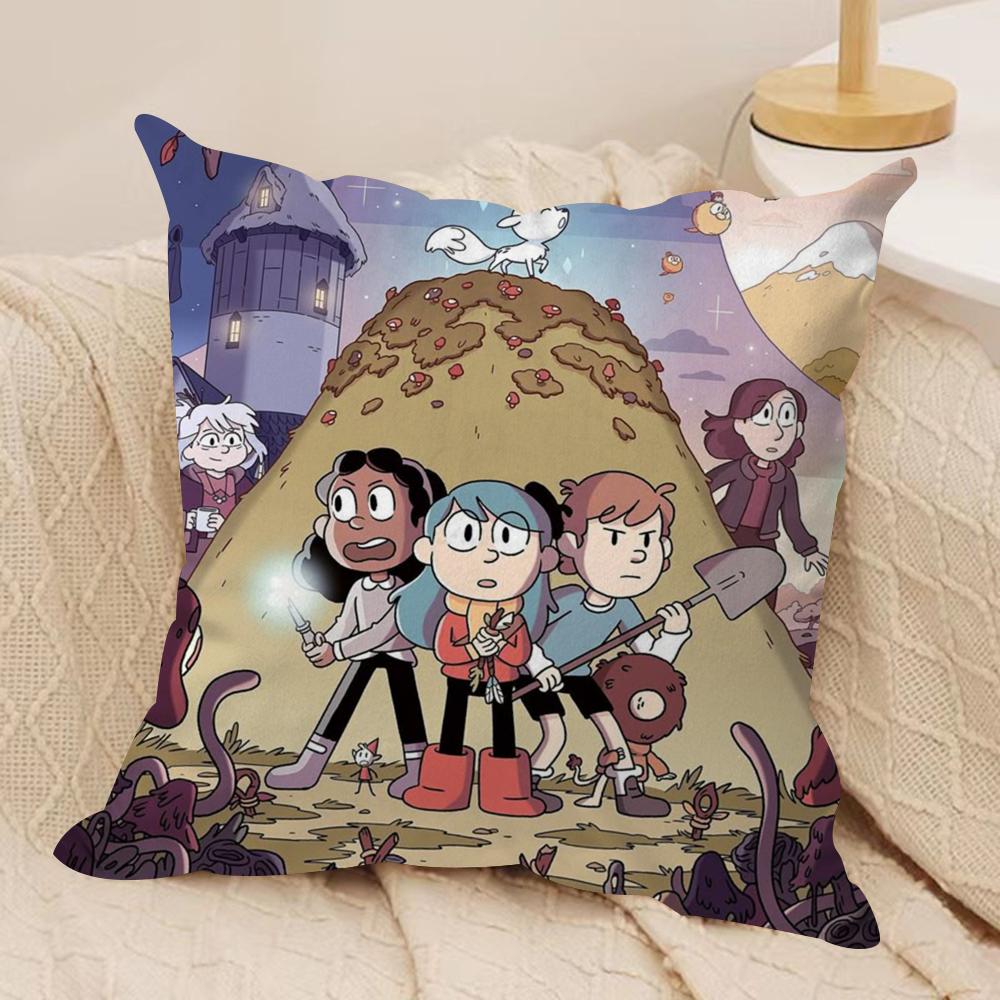 Cartoon HHilda Cushion Cover Silky Short Plush DoubleSided Printed Pillow Case for Sofa All Seasons Home Decor Gift
