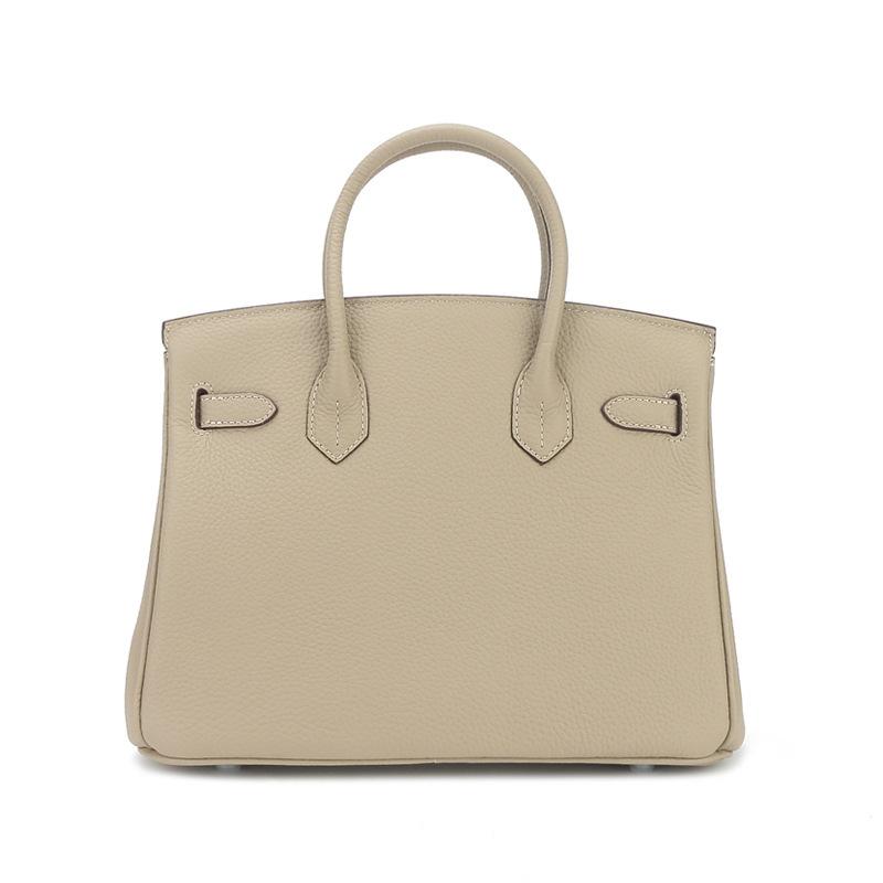 Imported New Style Fashion Metal Buckle Cowhide Large Capacity Handbag Canvas Strap Top Layer Cowhide Single Compartment Bag