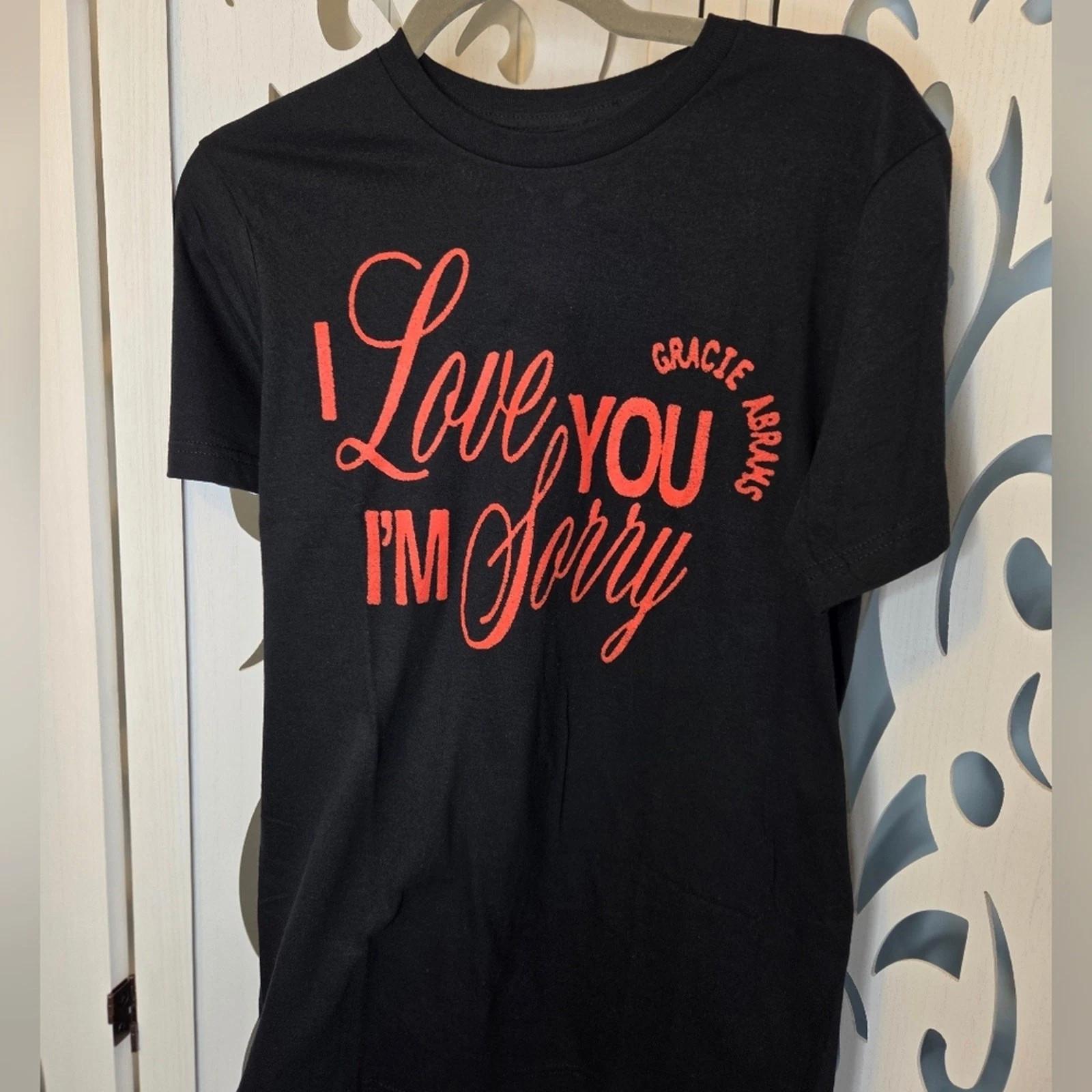 Gracie Abrams I Love You I’m Sorry T Shirt Black Graphic Tee Small Cotton Fan Me S