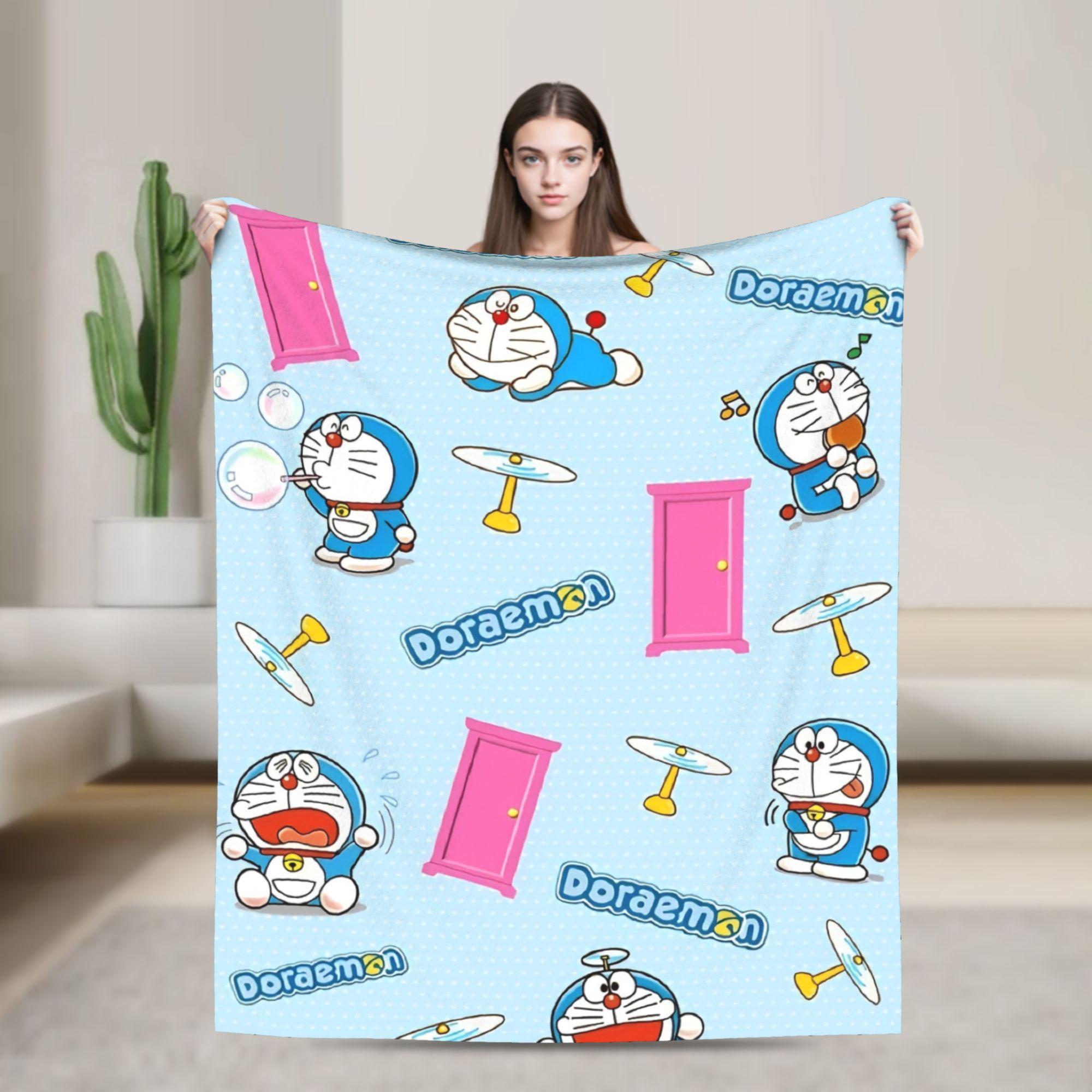 

Cartoon D-Doraemon Warm Soft Blanket Camping Plush Throw Blanket Novelty Bedroom Flannel Bedspread Sofa Bed Cover 30x40in