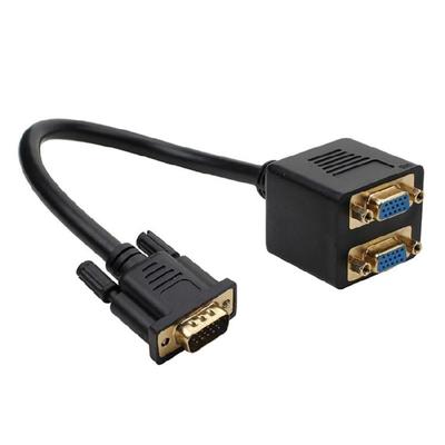 Langlebigkeit VGA Splitter 25cm Kabel 1080P Videoverteilung Doppelmonitorunterstützung Kein Treiber erforderlich für Laptop zu TV