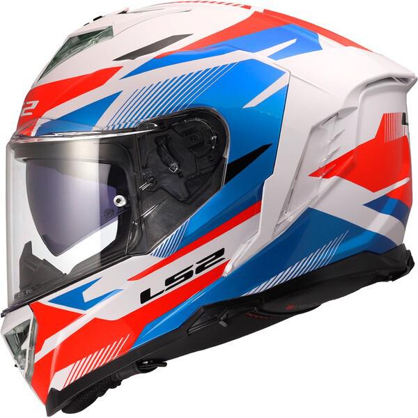 LS2 FF818 Dual Visor Full Face Motorcycle Helmet with Anti-Fog and Large Spoiler for Men & Women, All-Season, Racing Design.