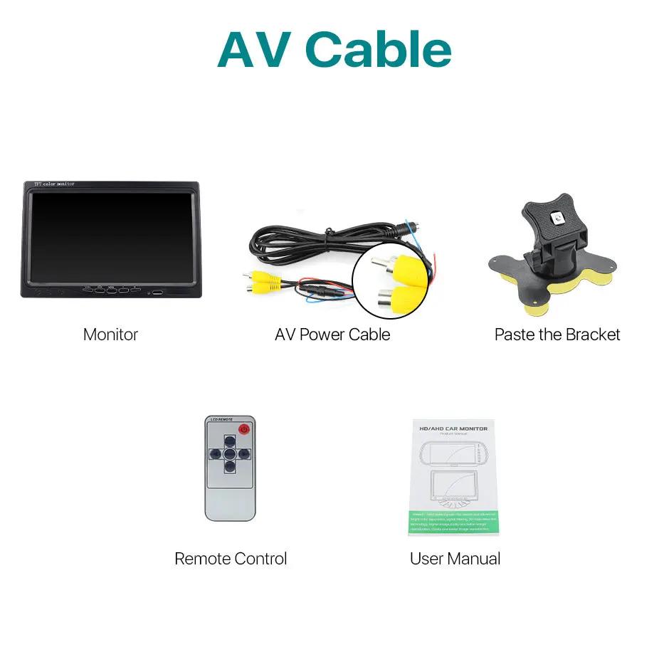 

GreenYi HD 7 800*480 Автомобильный монитор заднего вида для парковки TFT цветной автомобильный подголовник видеоплеер с 2 видеовходами