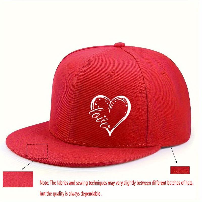 Single Love Design Printed Peaked Cap Urban Trend Hip-hop Unisex Versatile Simple Adjustable Flat Brim Hat