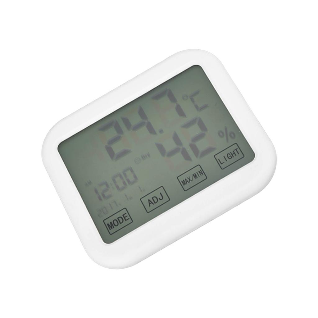 Digitales Thermometer Smart Touch Einstellungen Weckerfunktion Temperatur-Feuchtigkeits-Rekorder mit leuchtendem LCD-Bildschirm