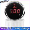 Oil Temp Gauge Waterproof 52mm 2" Universal Engine Temperature Meter 40-120 Celsius 9-32V with Red Backlight for Car Boat Yacht