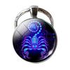 Key Chain 12 Constellation Zodiac Sign Pendant Double Face Keyring Key Holder