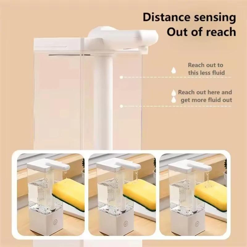 Automatic Sensor Soap Dispenser 490ml USB Rechargeable No Contact For Liquid Soap High Capacity Cleaning Detergent Dispenser