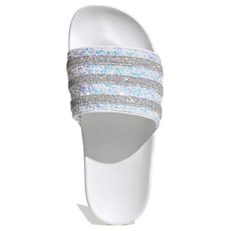 Adidas Originals ADILETTE Composite Sole Crystal Slip Resistant Slide Slippers Women's White EE4810