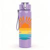 1PC Ocean Sunset Gradient Sun Wave Print 750ml Color Plastic Sports Water Bottle Leakproof Flip Straw Lid Suitable for Sports Office Home Use