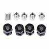 P Prettyia 12mm Hex Hub Extension Adapter Combiner for RC Crawlers, Black, 15mm Length