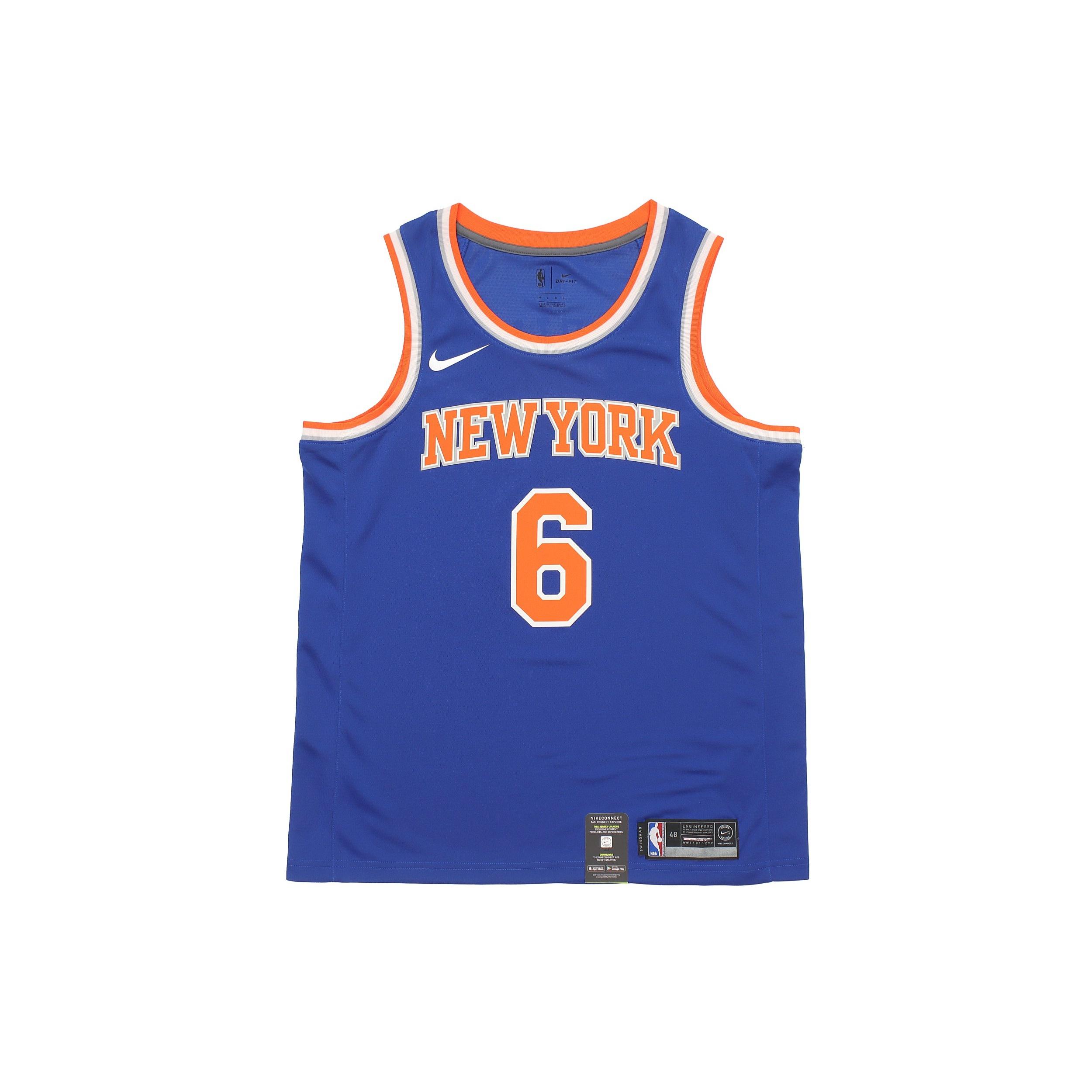 Nike NBA Basketball Icon Edition Swingman Jersey New York Knicks SW Fan Edition 6 Blue Men s 864495-495 S