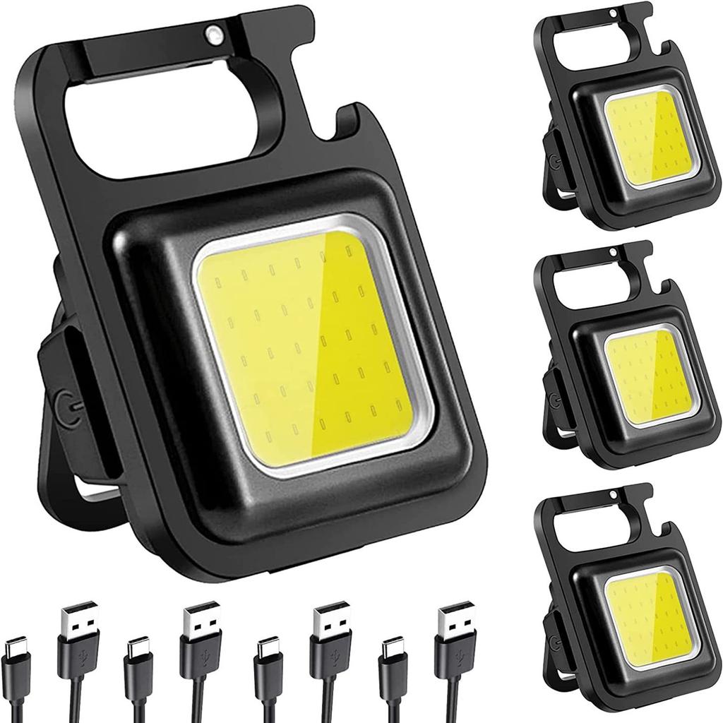 1-5pcs Outdoor Camping Hiking Mini Flashlight Keychain Cob Led Light Rechargeable Cob Light Waterproof Portable Led Work Lights