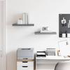 Floating Shelves Set of 2 High Gloss Gray 50 X 23 X 3.8 Cm MDF