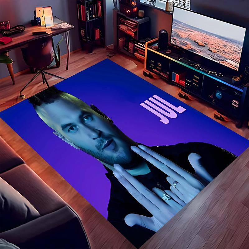 1pc Jul rapper Print Area Rug - Soft, Washable Non-Slip Indoor Mat for Office Chairs, Living Room, Home Office Decorative Rug