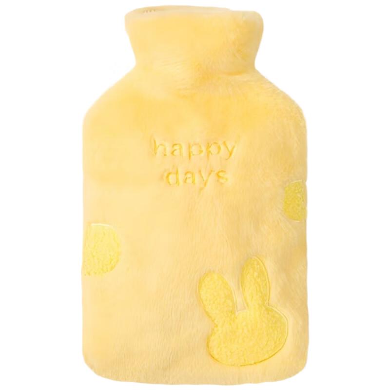 

Lexeer Medium Rubber Hot Water Bottle with Rabbit Fur Embroidery Cover