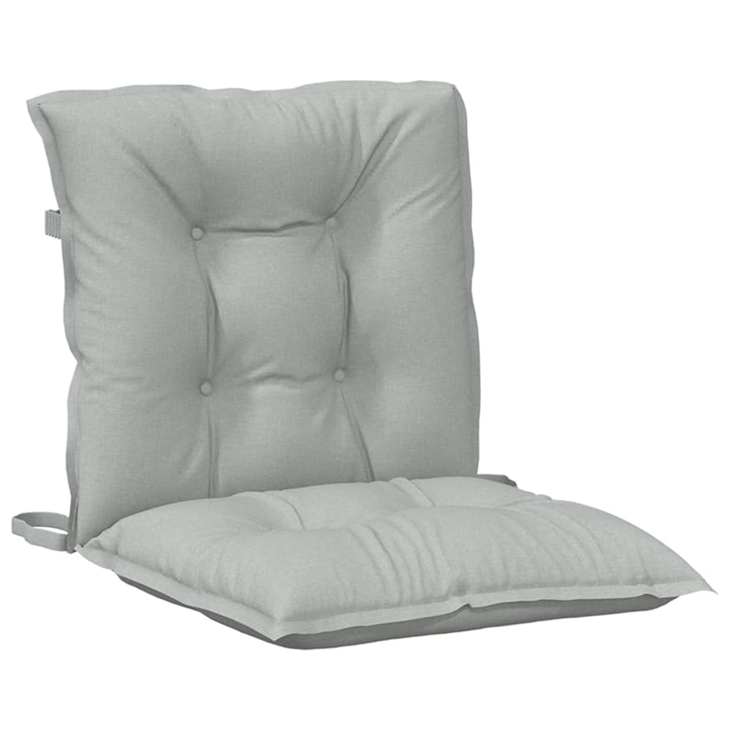 Low back Chair Cushions 4 pcs Light Grey Melange 100 x 50 x 7 cm Fabric