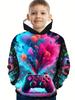 Fajne Gamepady Chłopięce Casual Długie Rękawy Bluzy Chłopięce Bluzy Jesień Wiosna Bluzy Z Kapturem Topy Outdoor Kolorowe Dziecięce Ubrania