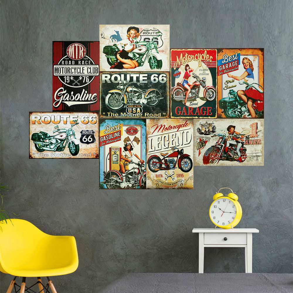 Buy Garage Route 66 Metal Tin Sign Bar Pub Cafe Tavern Man Cave Iron ...