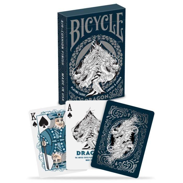 Jeu de Cartes Dragon - BICYCLE - Dragon Jeu de Cartes - Bleu/argenté - Pour Enfant