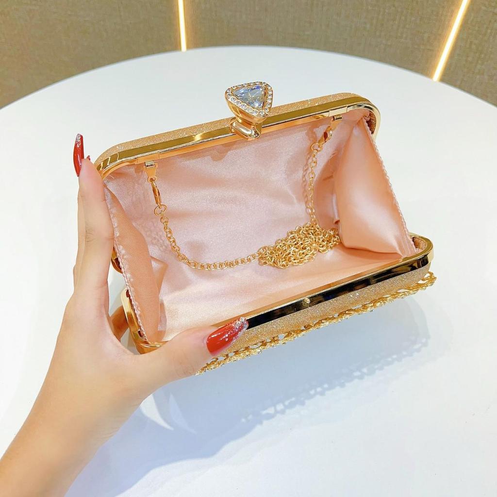 Diamond-Studded Evening Clutch for European & American Socialite Events