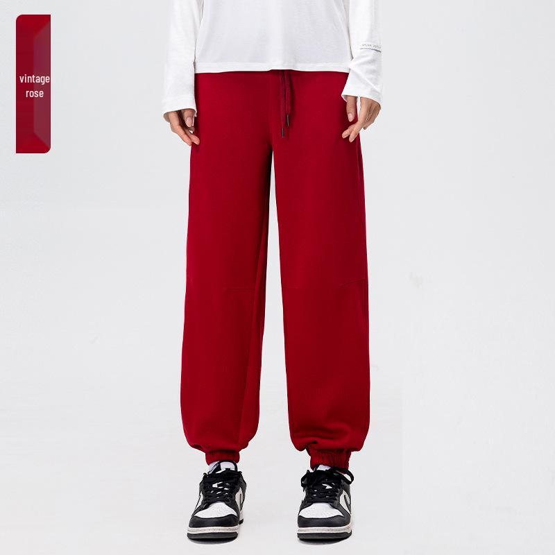 Women's Fleece-Lined Harem Pants: High Waist, Cuffed, Solid Color Sweatpants for Autumn/Winter