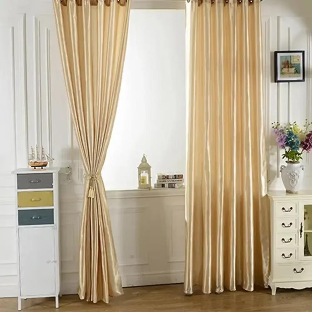Half Blackout Window Curtain Satin Tulle Bedroom Curtain Modern Blackout Curtains  Home