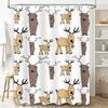 Cute Deer Print Shower Curtain Decor Bathroom Accessories Modern Cartoon Animal Design White + Yellow / Brown 3D Printed Waterpr