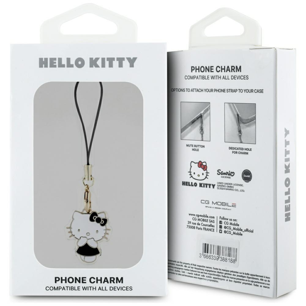 Hello Kitty Zawieszka Hkcpmkk Phone      Strap Czarny/Black Charm Kitty Cute