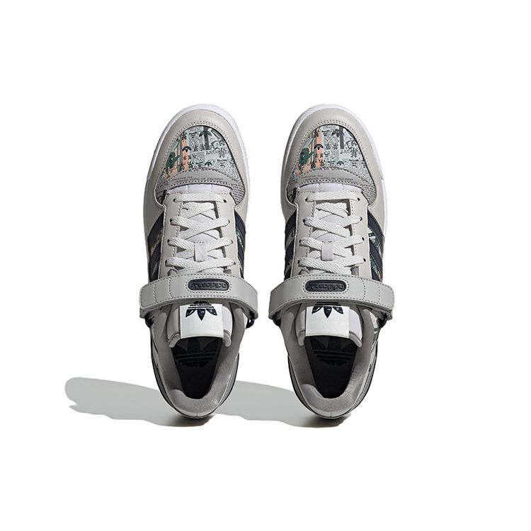 Adidas Originals Forum Low Leather Comfortable Low-Top Sneakers Unisex Sneakers Gray White IG2999