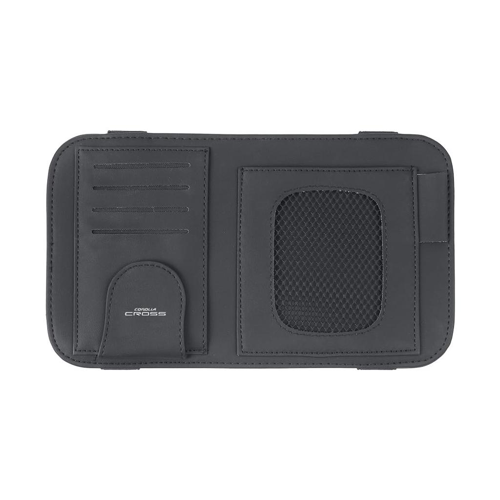 Corolla Cross Kompatibler Auto-Sonnenschutz PU-Leder-Aufbewahrungstasche mit Netz-Sonnenschutzhalter für und Andere Kleine Taschen, Münzen, Quittungen, Brillen, Gegenstände.