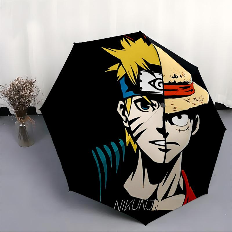 1pc One Piece Automatic Personality Cute Umbrella 8-Bone Design Compact Gear for Outdoor Travel, Perfect Helloween Chrismas Gift for Friends or Family