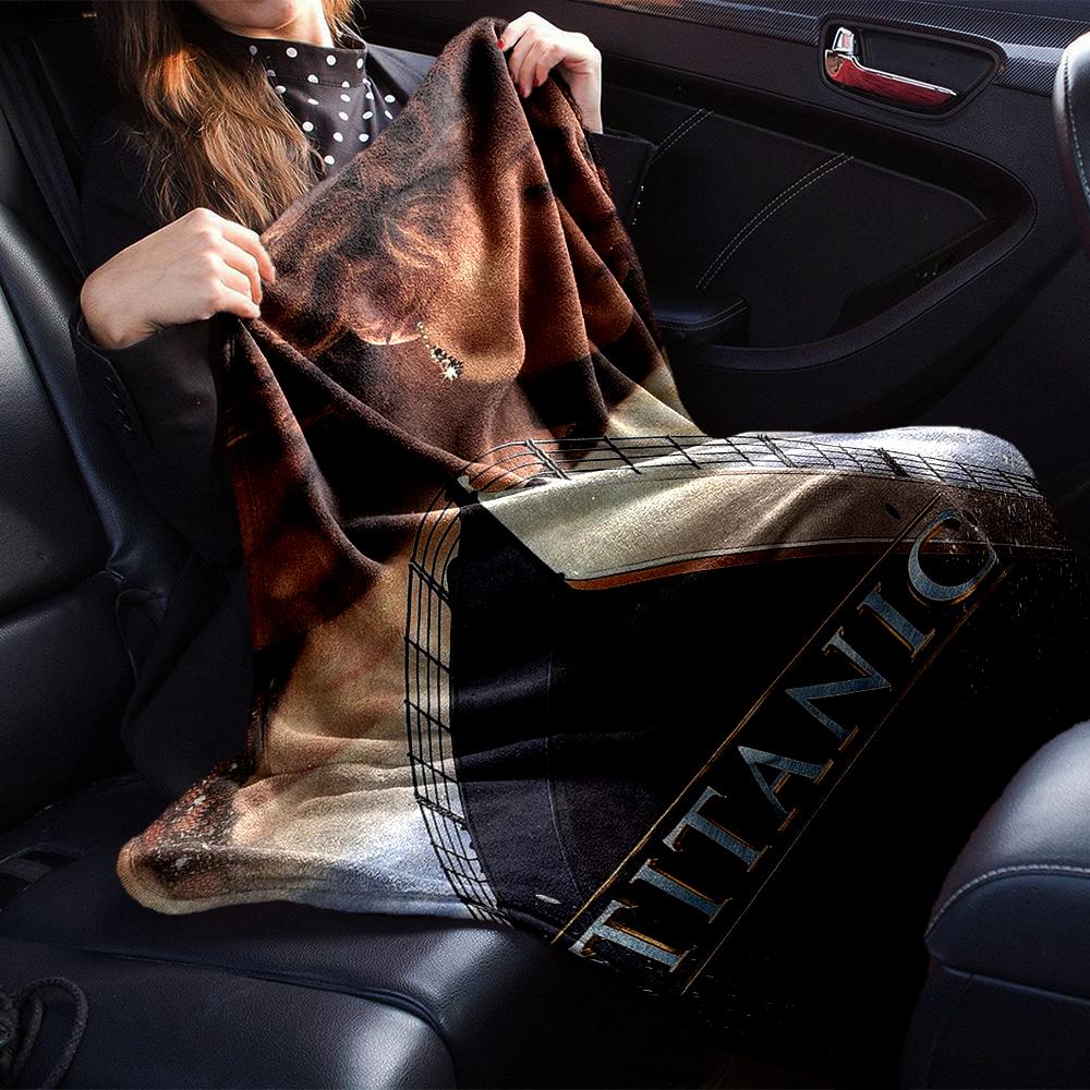 Titanic Theme Printed Blanket - Perfect for Couch, Bed, Travel & Outdoor Use | Machine Washable, Cozy & Durable.